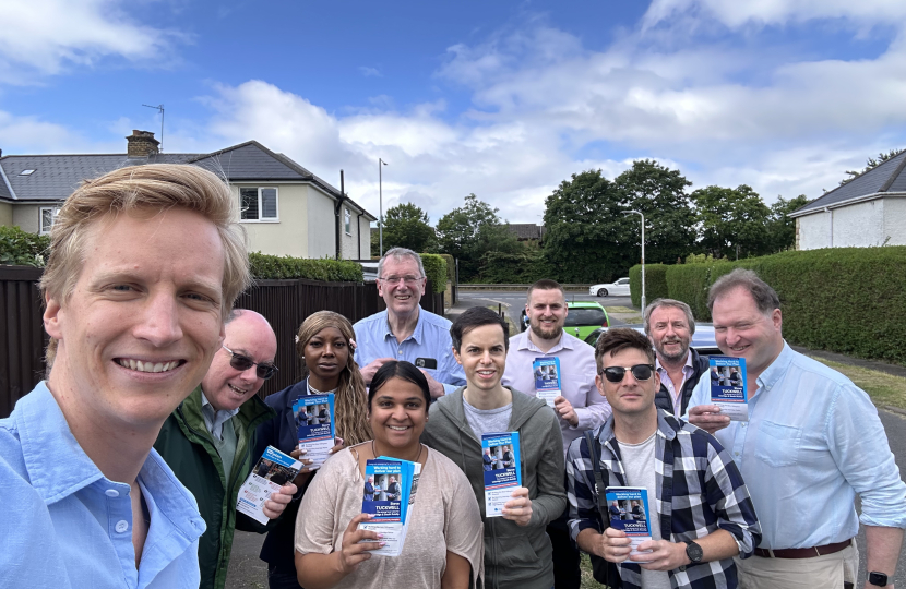 James out canvassing