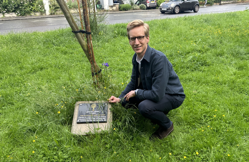 Standing by tree